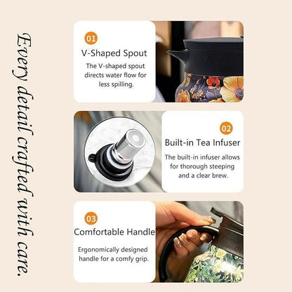 Insulated Vacuum Teapot with Infuser Portable Hot Water/Teapot